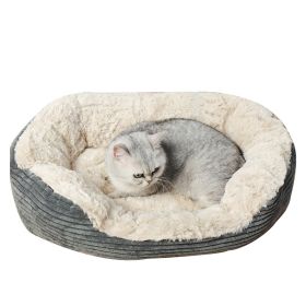 Oval Kennel Winter Warm Plush For Cats And Dogs Mat Pet Supplies (Option: Plush Nest Gray-L71X5820)