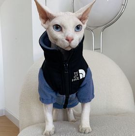 Hairless Cat Clothes Warm Pet Cat Clothes (Option: Sapphire Blue-S)