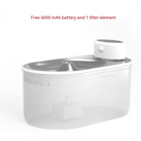 Stainless Steel Plate Household Pet Cat Dog Intelligent Wireless Water Dispenser (Option: Ivory White-Suit)