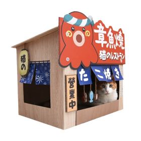 Large Japanese Style Cat Scratch Board Octopus Cat House (Option: 55x36x45cm-Roasted Octopus Ball Cat House)