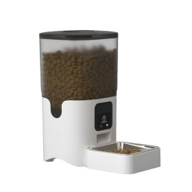 6L Remote Intelligent Life Automatic Pet Feeder Cat Timing WIFI (Option: White-Video Style)