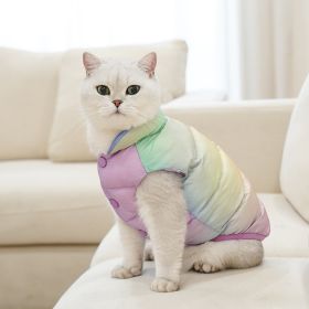 Colorful Pet Vest Top Cat Warm Winter Fashion Clothes Teddy Dog Clothing (Option: Color-S)