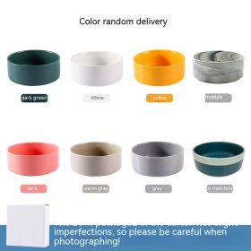 Pet Ceramic Bowl In Stock Simple Style (Option: Random Color)