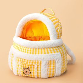 Animal-shaped Pet Diaper Bag Off-shoulder Bag Kitten Puppy Portable Cat Bag Pet Backpack (Option: Yellow Bear Hand Bag-Large)