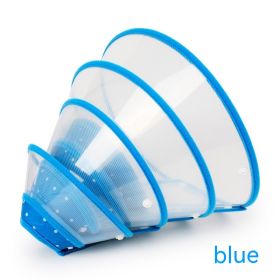 Anti-bite Protective Cover Color Soft Edge Beauty Cover Postoperative Protective Pet Anti-bite Circle (Option: Blue-M)