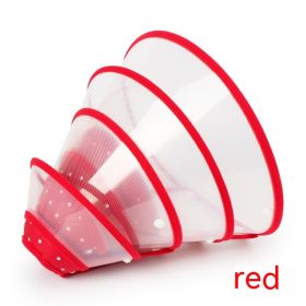 Anti-bite Protective Cover Color Soft Edge Beauty Cover Postoperative Protective Pet Anti-bite Circle (Option: Red-M)