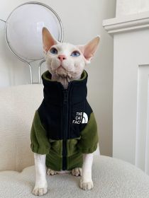 Hairless Cat Clothes Warm Pet Cat Clothes (Option: Army Green-M)